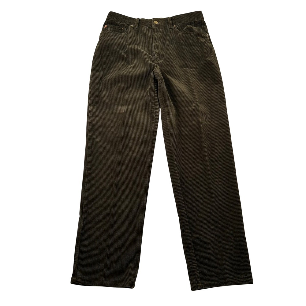 Vintage Lauren Ralph Lauren Olive Green Corduroy Pants Womens 12 Straight High